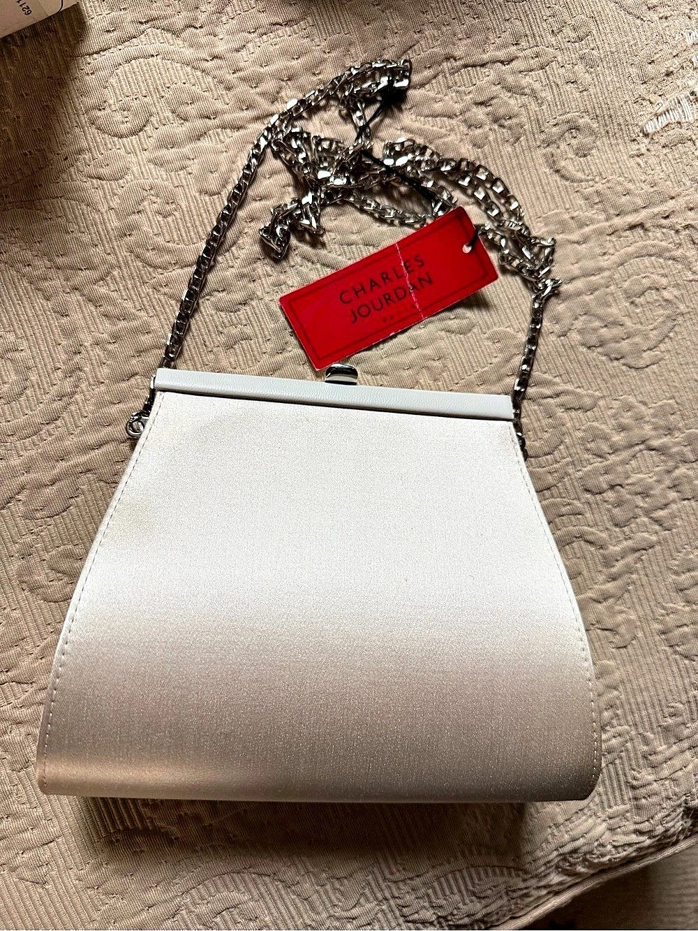 Charles Jourdan Chain Clutch in White NWT
